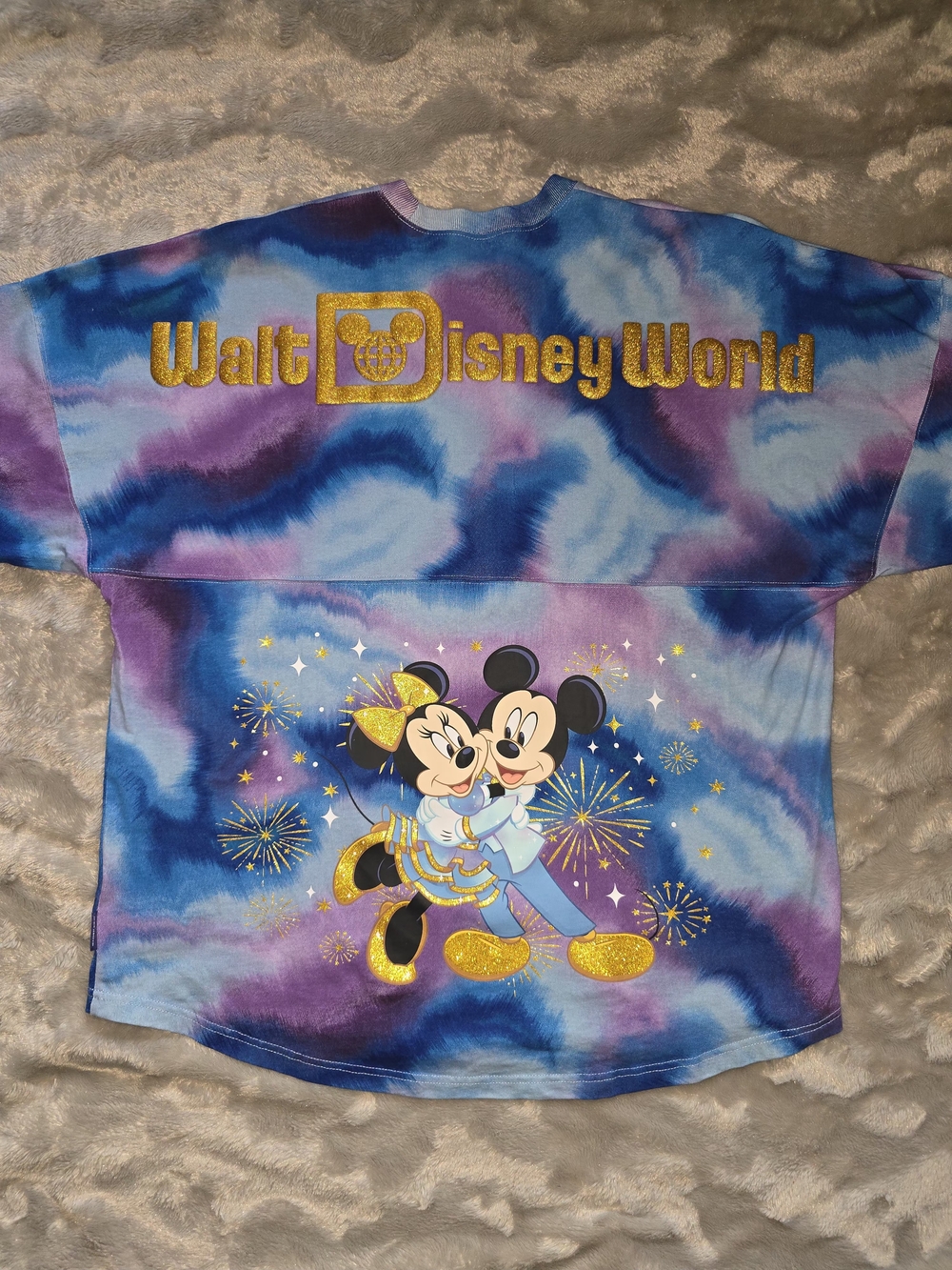 Walt Disney World 50th Spirit Jersey Tie-Dye Mickey & Minnie Top - Blue/Purple